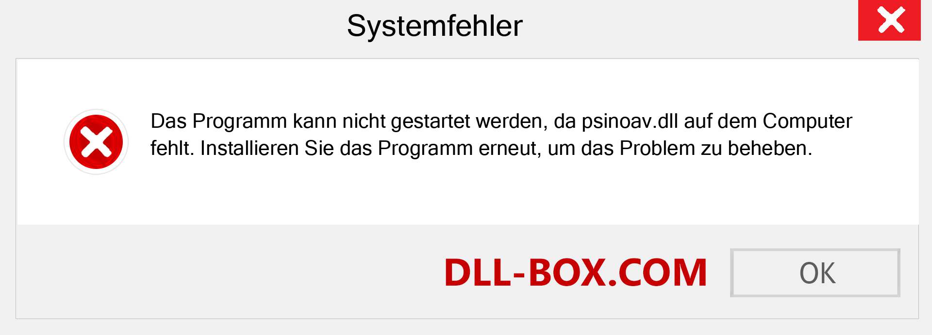 psinoav.dll-Datei fehlt?. Download für Windows 7, 8, 10 - Fix psinoav dll Missing Error unter Windows, Fotos, Bildern